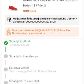 Kinetix FLO Dan Aldığım Ayakkabıları Göndermiyor!