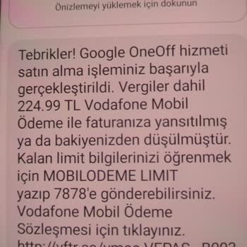 Vodafone Mobil Ödeme Yansıtılmış
