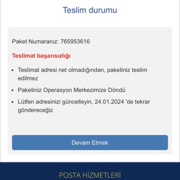 PTT Kargo Eksik Adres Bilgisi Ve Sahte Mesaj Tehlikesi