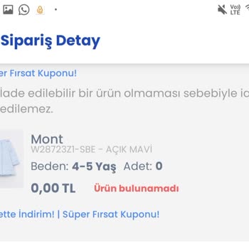 LCW Ürün Bulunamadı Hatası