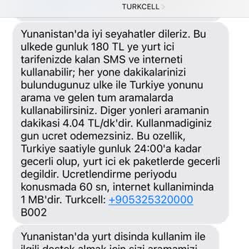 Turkcell Türkiye Sınır Bölgesinde Yurt Dışı Şebeke Sorunu