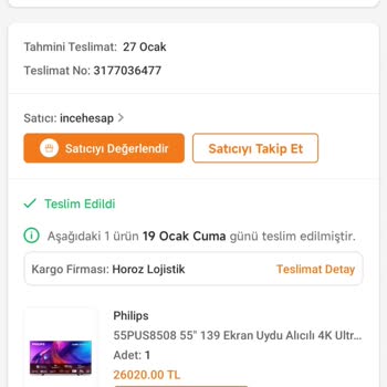 PHILIPS TV  Servisi Geç Gelmesi