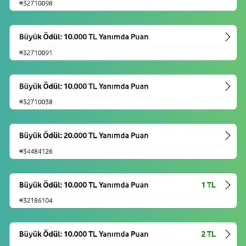 Vodafone Kazı Kazanda Kazandıklarım Görünmüyor.