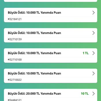 Vodafone Kazı Kazanda Kazandıklarım Görünmüyor.