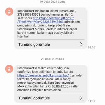 Belbim (İstanbulkart) Anne Kartımın Elime Ulaşmaması