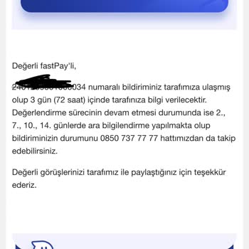 - FastPay- 15 Saat Oldu Gelen Paramı Hesabıma Aktarmıyor