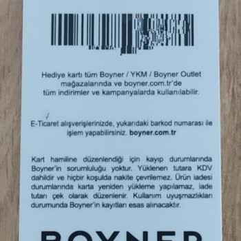 Boyner Hediye Kart Belirsizliği