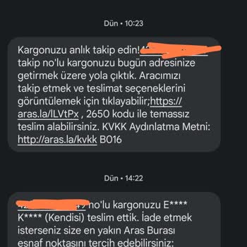 Aras Kargo Teslim Etmediği Halde Şahsıma Teslim Etmiş!