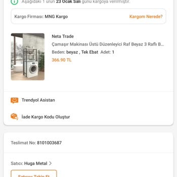 MNG Kargo Gönderim Oturduğum Yere Gönderim Yapmıyor