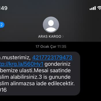 Aras Kargo Mersin Erdemli Şubesi Kargo Getirmiyor