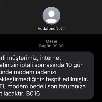 TurkNet 2 Firma Arasındaki Modem İadesi Sorunu Ve Sorunu Müşteriye Yansıtma