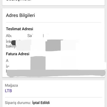 LTB Sipariş İptal Mağduriyeti