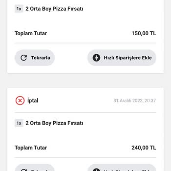 Pizza Hut Ödemeyi Almasına Rağmen Sipariş Oluşturmadı.