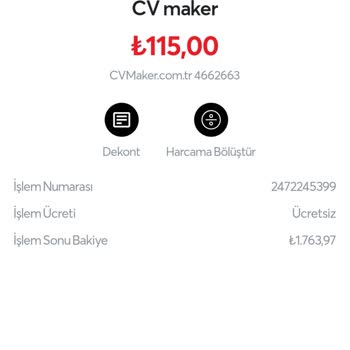 CV Maker Hesabımdan İznim Olmadan Para Tahsil Ediyor.