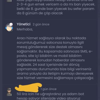 itemsatış Satin Aldığım Hesap 2 Günde Ban Yedi