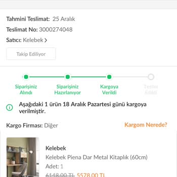 Kelebek Mobilya Ve Trendyol Teslimat Yok, İletişim Yok