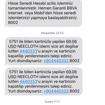 Garanti BBVA Kartımdan İzinsiz İşlem Şoku