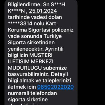 Türkiye Sigorta Kart Koruma Poliçesi İptal Edilemiyor. Muhatap Yok.