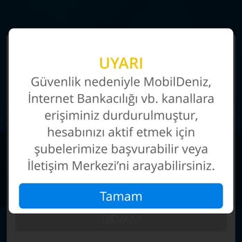 Denizbank Mobil Ve İnternet Bankacılığına Giriş Yapamıyorum