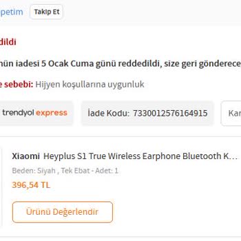 Trendyol'da Yanıltıcı Reklam İle Satılan Ürünün İadesi Yapılamaması