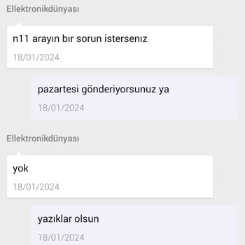 N11 Satın Alınan Üründen Memnuniyetsizlik Ve İletişim Sorunları