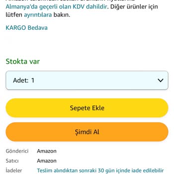 Amazon. De Ürünümü Kargolamıyor.
