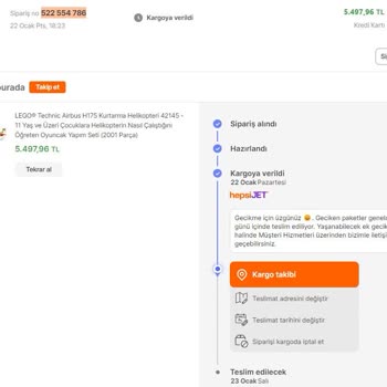 Hepsiburada Türkiye Turu Yaptırılan Kargo