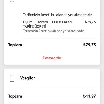Vodafone Fatura Tutarı Yanlış Hesaplanmış