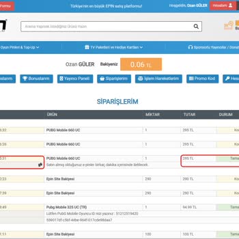 epin.com.tr Epin Ödeme Almasına Rağmen Kod Göndermiyor.