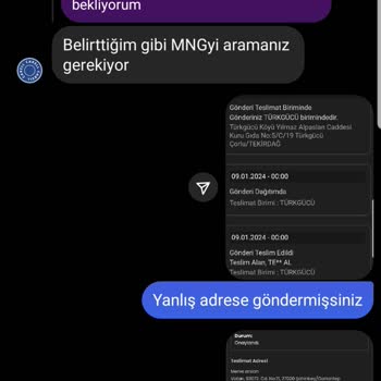MNG Kargo Kargo Ulaşmadı Yanlış Adrese Gönderilmiş Ve Çözüm Üretilmiyor