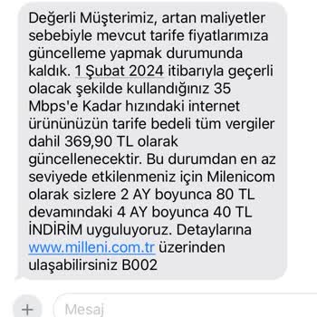 Millenicom Orantısız Sık Sık Zam Yapıyor!