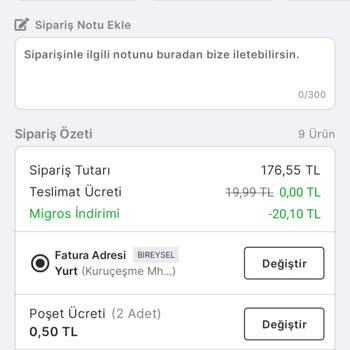 Migros Göstermelik Kupon Tanımlamış