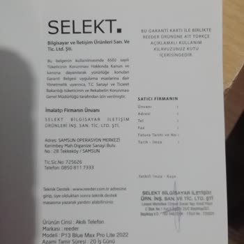 Reeder Garanti Kapsamında Arızanın Giderilmemesi Nedeniyle Şikayetim