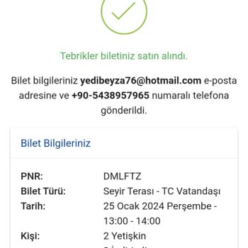 Çamlıca Kulesi Bilet İptali Yapamıyorum
