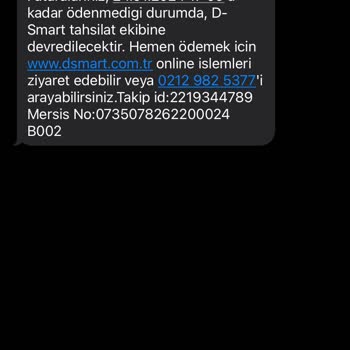 D-Smart'tan Almadığım Hizmetin Fatura Talebi