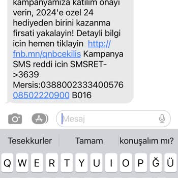 QNB Finansbank Hem Kredi Veya Para Kartı Vermiyorsunuz Hem Reklam Mesajı Atıyorsunuz