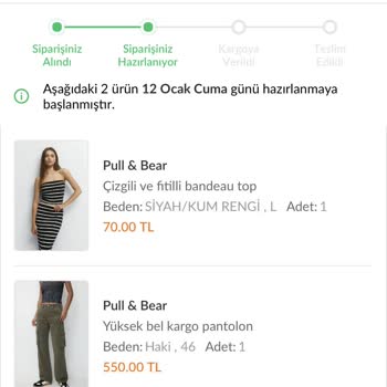 Trendyol'da Pull & Bear Mağazası 15 Gündür Siparişimi Kargoya Vermedi