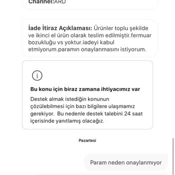 Gardrops İadeyi Onaylamadım Param Onaylanmıyor