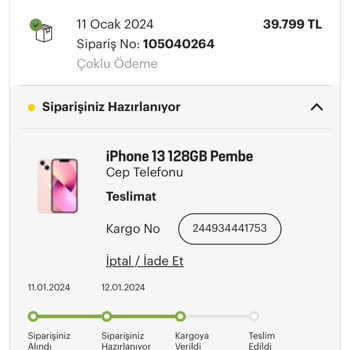 Sendeo Teslim Edilemeyen Kargoda Kaybolan Telefon