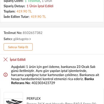 Trendyol Siparişimi İptal Etti.