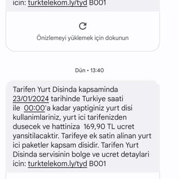 Türk Telekom Tarifen Yurt Dışında Mağduriyetinin Giderilmesini Talep