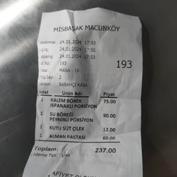 Misbaşak Yüksek Fiyatlı Börek Satışı Üzerine Şikayet