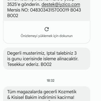 iyzico Numaramı SMS Listesinden Çıkarmıyor