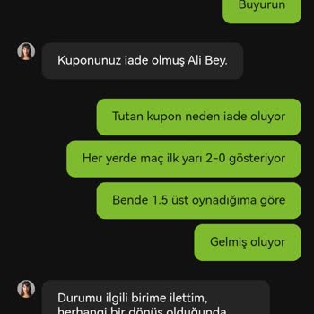 Dumanbet Duman Bet Tutan Kuponun İadesini Yaptı