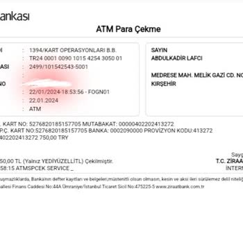 Ziraat Bankası ATM Paramı Yuttu