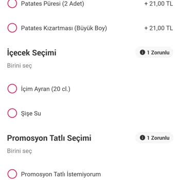 KFC Yemeksepeti Menüde Olmayan İçeceğin Görselde Yer Alması