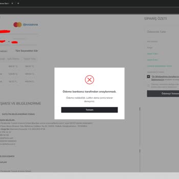 DeFacto Ödeme Bankanız Tarafından Onaylanamadı Hatası