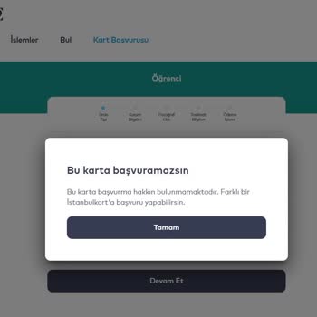 Öğrenci İstanbulkart Başvuru Hatası