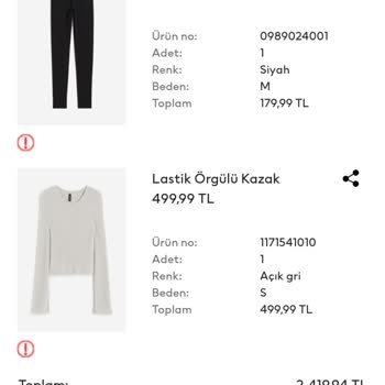 H&M Kalitesini Bozdu, Kazağım Renk Akıttı