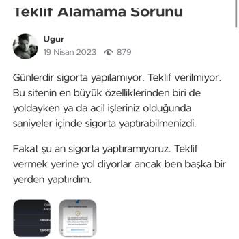 Sigortam.net Teklif Alınamıyor Sigorta Yapılamıyor